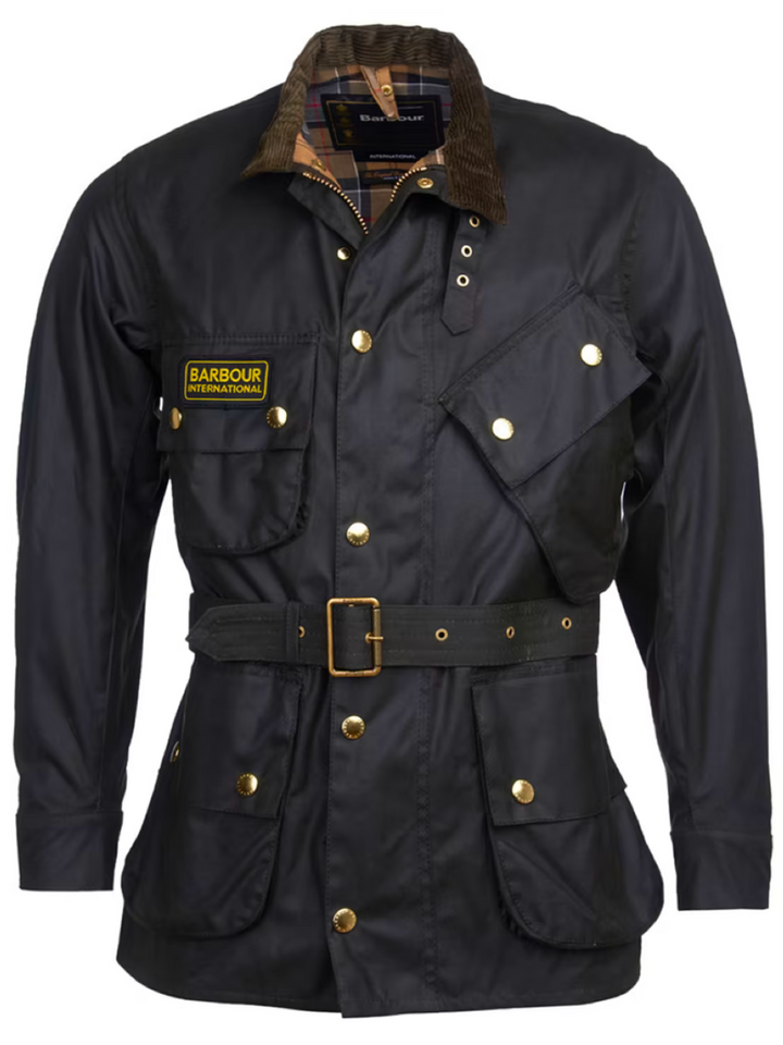 Men s Barbour International Waxed Jacket Royal Male